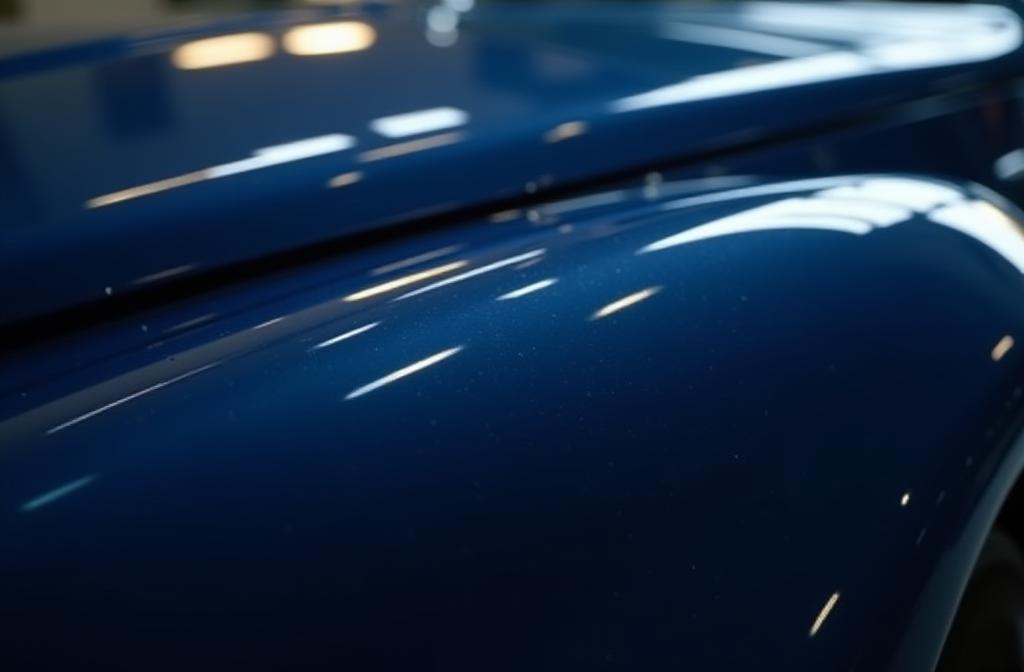 Close-up of a sparkling clean car after detailing